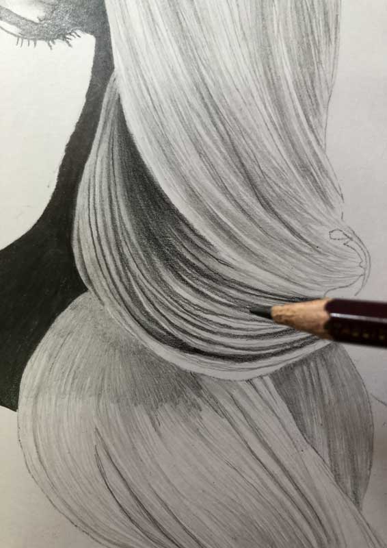 鉛筆画 初心者必見 リアルな髪の描き方を画像で解説 グロ絵研究所