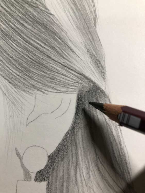 鉛筆画 初心者必見 リアルな髪の描き方を画像で解説 グロ絵研究所