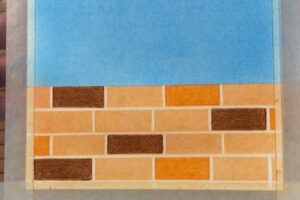 【パステルアート】レンガ（図形）を描く1つの方法！！